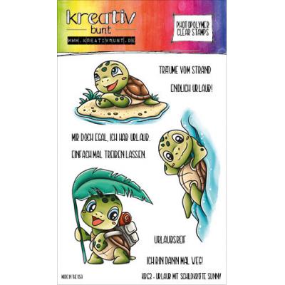 kreativbunt Stempel - Urlaub mit Schildkröte Sunny